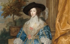 Sir Anthony van Dyck (Flemish, 1599 - 1641), Queen Henrietta Maria with Sir Jeffrey Hudson, 1633, oil on canvas, Samuel H. Kress Collection 1952.5.39