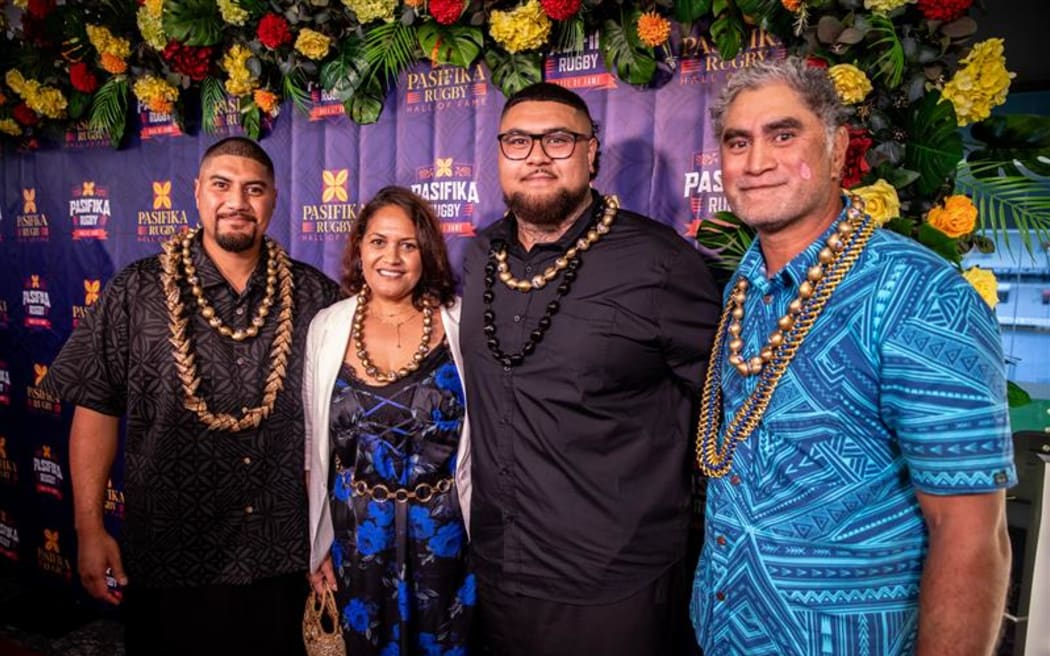 The family of the late Fesolai Va'aiga Tuigamala were present to witness the late player's induction at the Pasifika Rugby Hall of Fame on Thursday night in Auckland. 10 April 2025