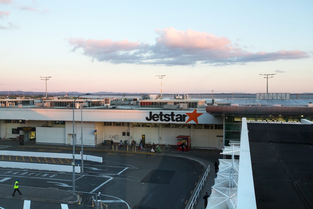 Auckland Airport Domestic Terminal with Jestar signage on the exterior of the building.