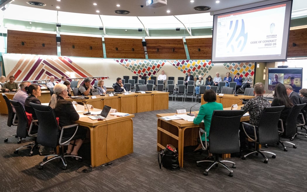 First Rotorua Lakes Council meeting for 2023.    08 February 2023 The Daily Post Photograph / Andrew Warner
RGP 01Mar23 - The first Rotorua Lakes Council meeting for 2023. Photo / Andrew Warner