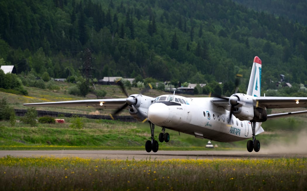 An Antonov AN-24 aircraft operated by Angara, a Siberia-based airline.