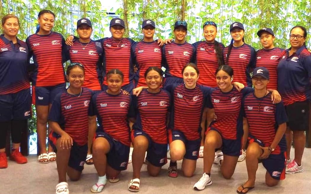 The Samoa Under-19 women's team that has won three matches at the ICC Under-19 women's EAP T20 qualifier in Bali, Indonesia this week. Photo: Samoa Cricket
