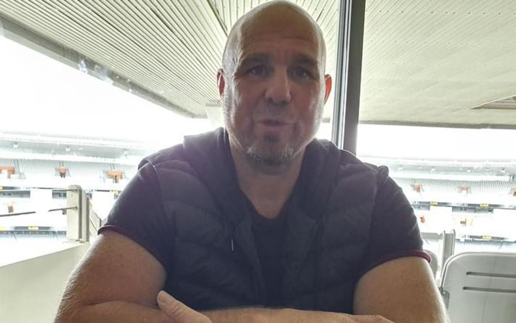NZ Barbarians Legends' lock Jason Chandler.