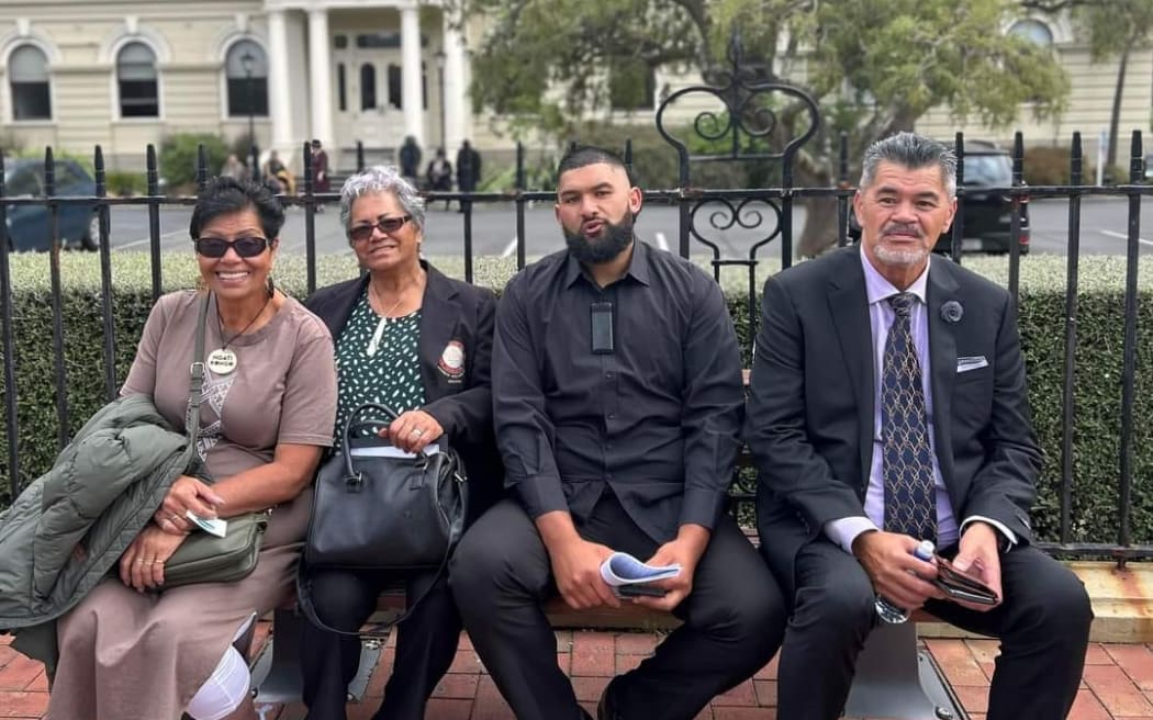 Asher Nikora (right) seated with members of Te Kaunihera Kaumatua o Tūhoe