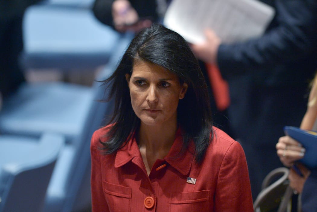 The United Nations Security Council holds a meeting addressing the conflict in Syria at the UN's New York City headquarters. 07/04/17