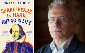 Author Fintan O'Toole and the cover of 'Shakespeare is Hard, But So is Life'