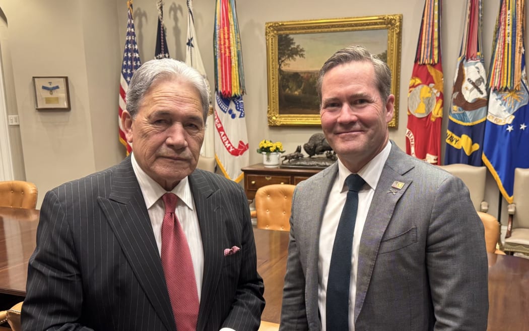US National Security Advisor Mike Waltz and NZ Foreign Minister Winston Peters.
