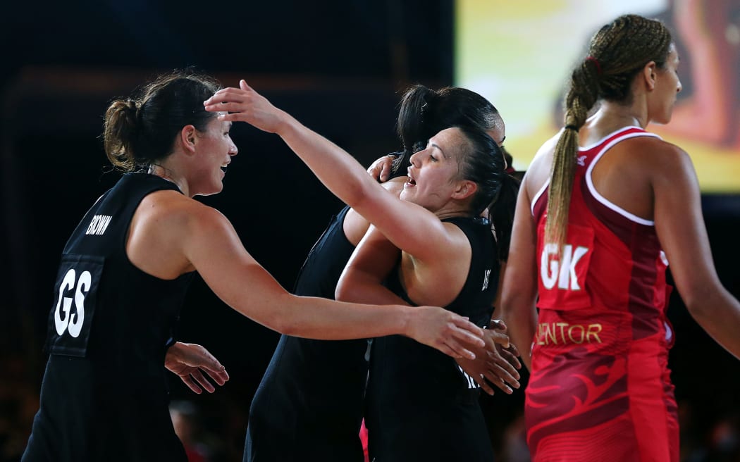 Liana Leota after winning semi final over England at the Glasgow 2014 Commonwealth Games.
