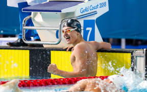 Commonwealth Games - Swimming - Optus Aquatics Centre, Gold Coast, Australia - Lewis Clareburt of New Zealand wins Bronze in the Men's 400m Individual Medley Final. 6 April 2018. Picture by Alex Whitehead / www.photosport.nz