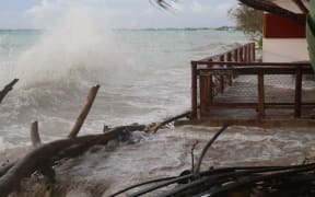 Pacific nations like Tuvalu face an existential threat from rising sea levels. (Supplied: Tuvalu Meteorological Service)