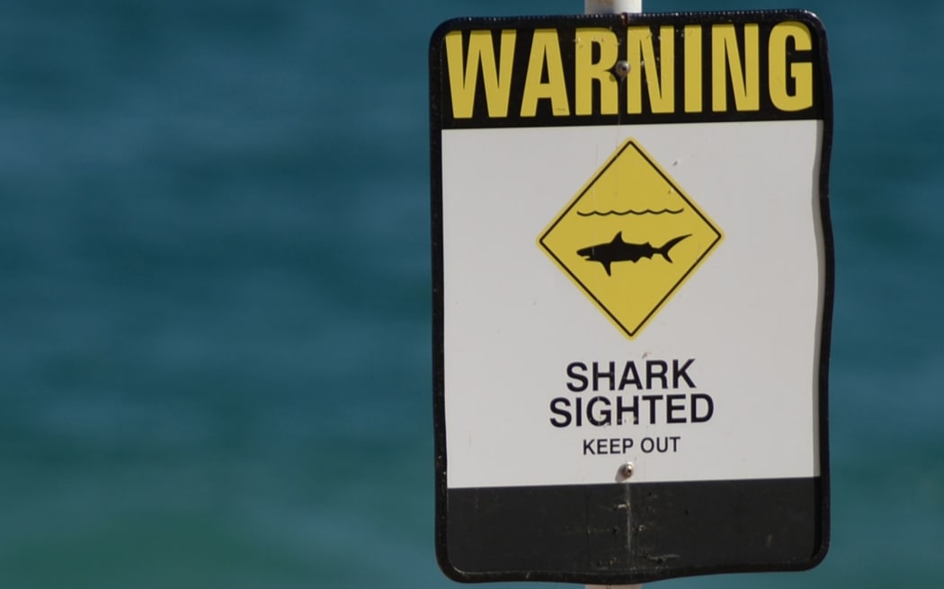 Shark sighted sign, generic, file pic