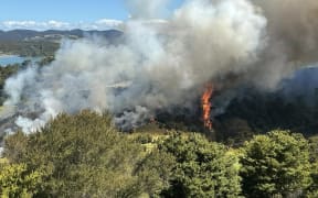 A bushfire in Ngunguru, Northland