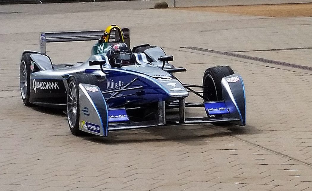Blue racing car