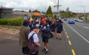 Fraser High School students, after walking out of school over comments made by the principal.