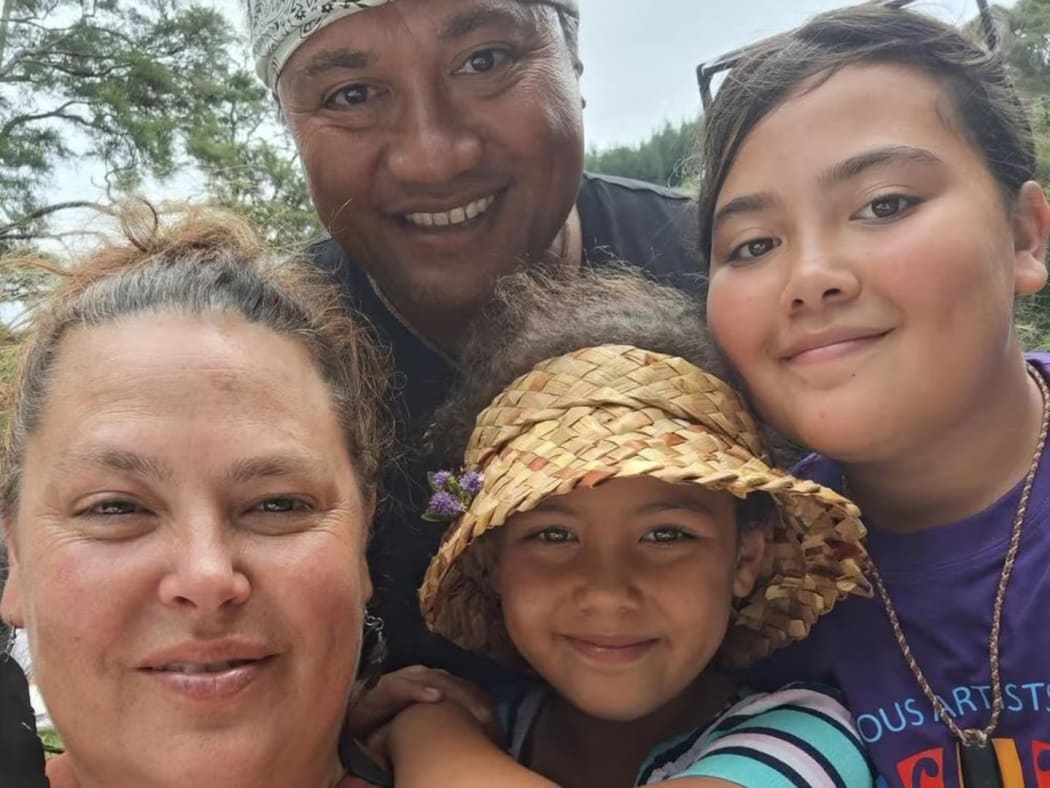 The Cook family – (from left) Bethany Edmunds-Cook, Andrew Cook and daughters Kapowairua and Tuituia – are now preparing for a cyclone, two weeks after losing many of their belongings to a flood.