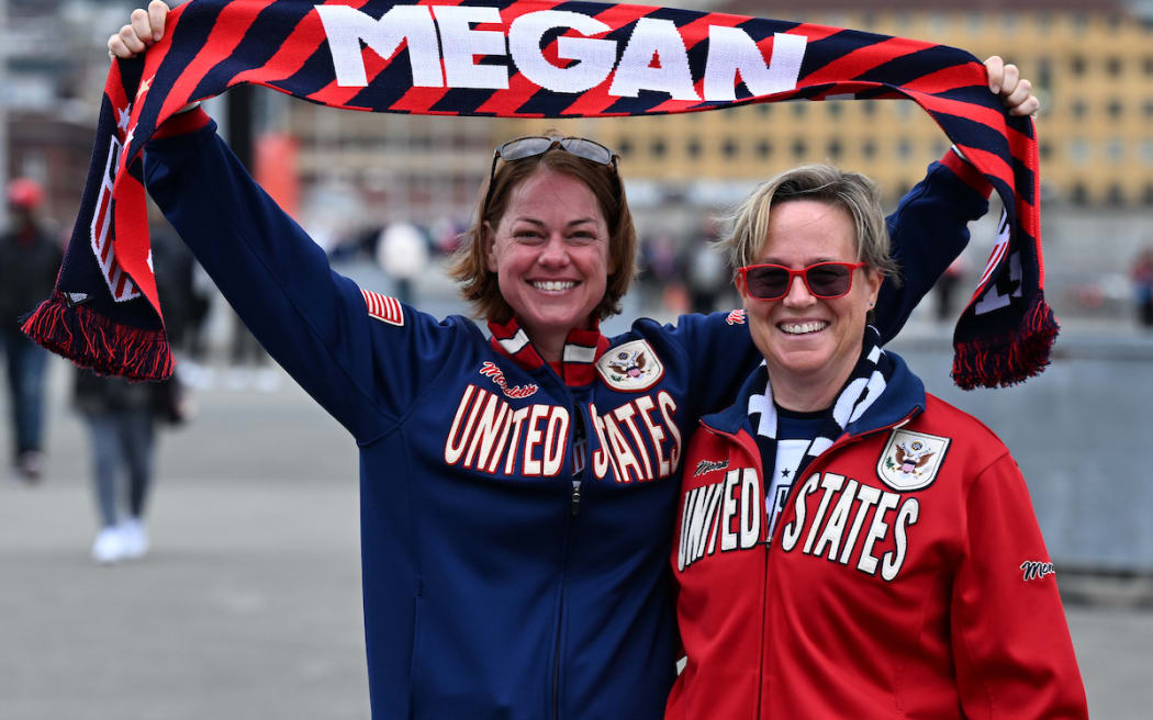 Fans and supporters.
USA v Netherlands. FIFA Women’s World Cup 2023. Wellington Regional Stadium. New Zealand. Thursday 27  July 2023.
© Photo credit: Andrew Cornaga / www.photosport.nz