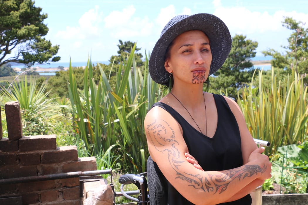 Ana Mackie after her moko kauae is complete.