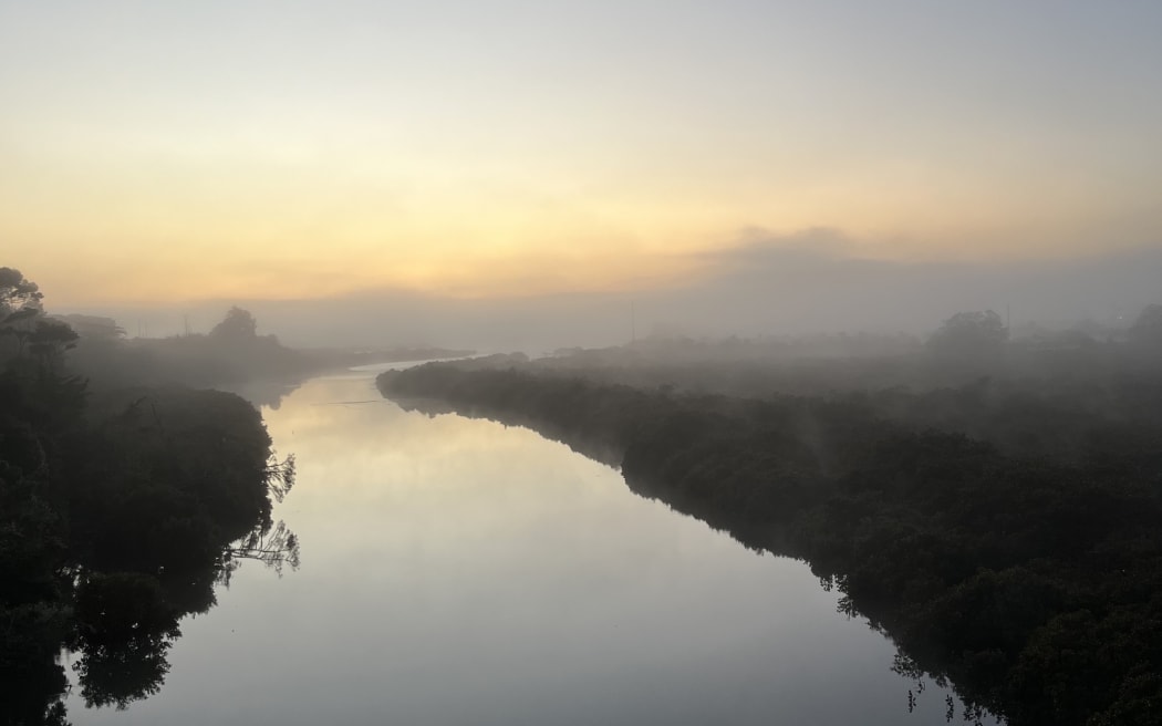 Fog over Ōrewa estuary, 31 August 2023.
