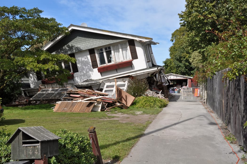A house in Avonside, damaged in the 22 February Canterbury earthquake, 2011.