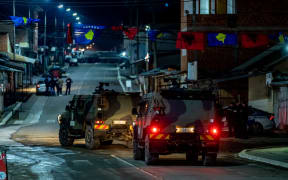 A KFOR patrol, arrives in the Bosniaks' Quarter of Mitrovica, Kosovo, 29 December, 2022.