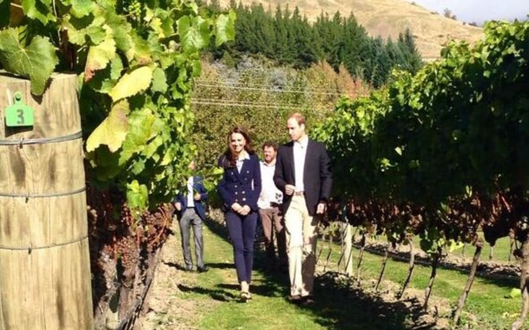 The Duke and Duchess of Cambridge at Amisfield Winery.