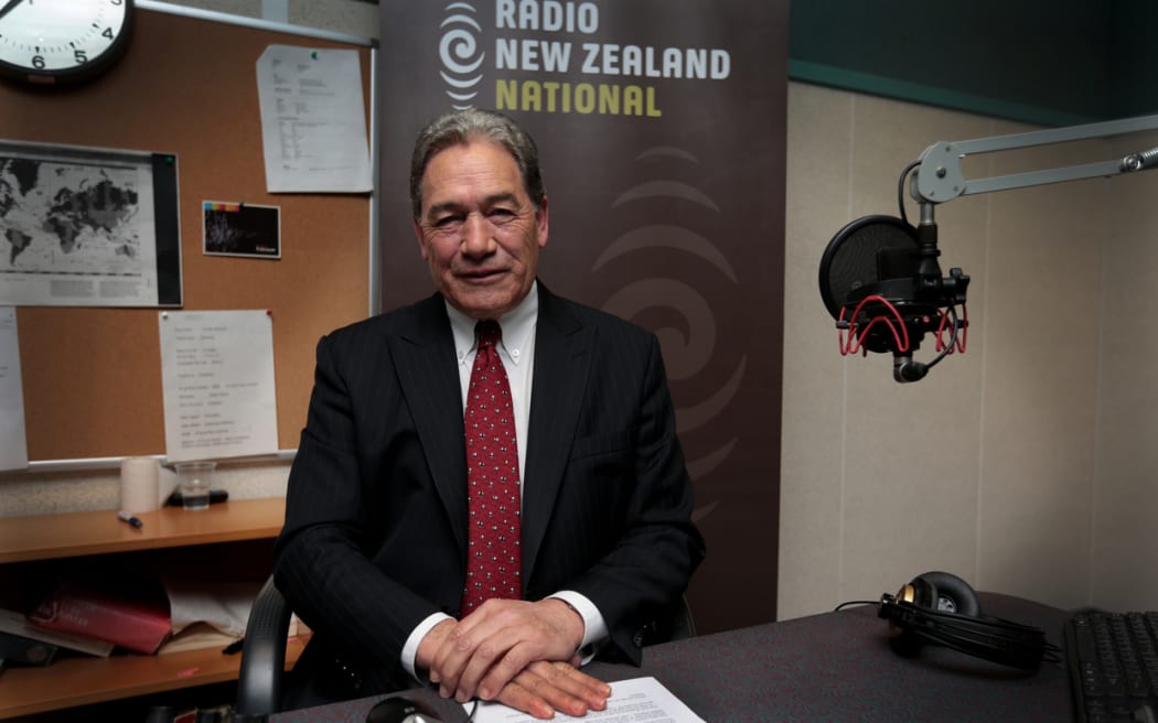 100914. Photo Diego Opatowski / RNZ. NZ First Winston Peters at RNZ Morning Report studio.