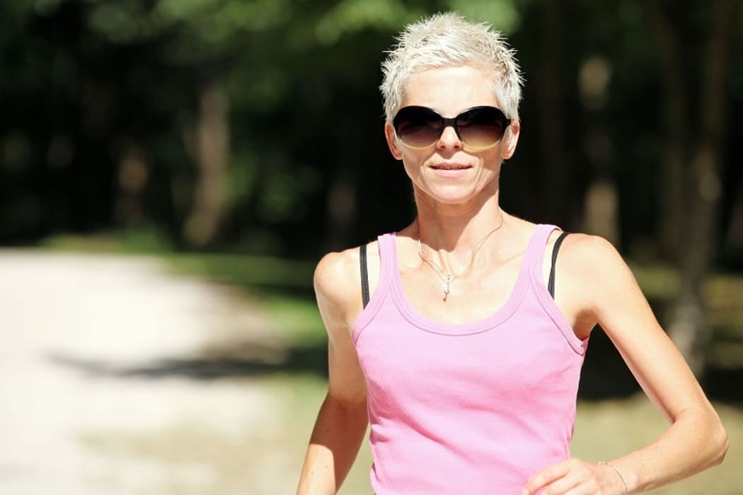 Woman running.