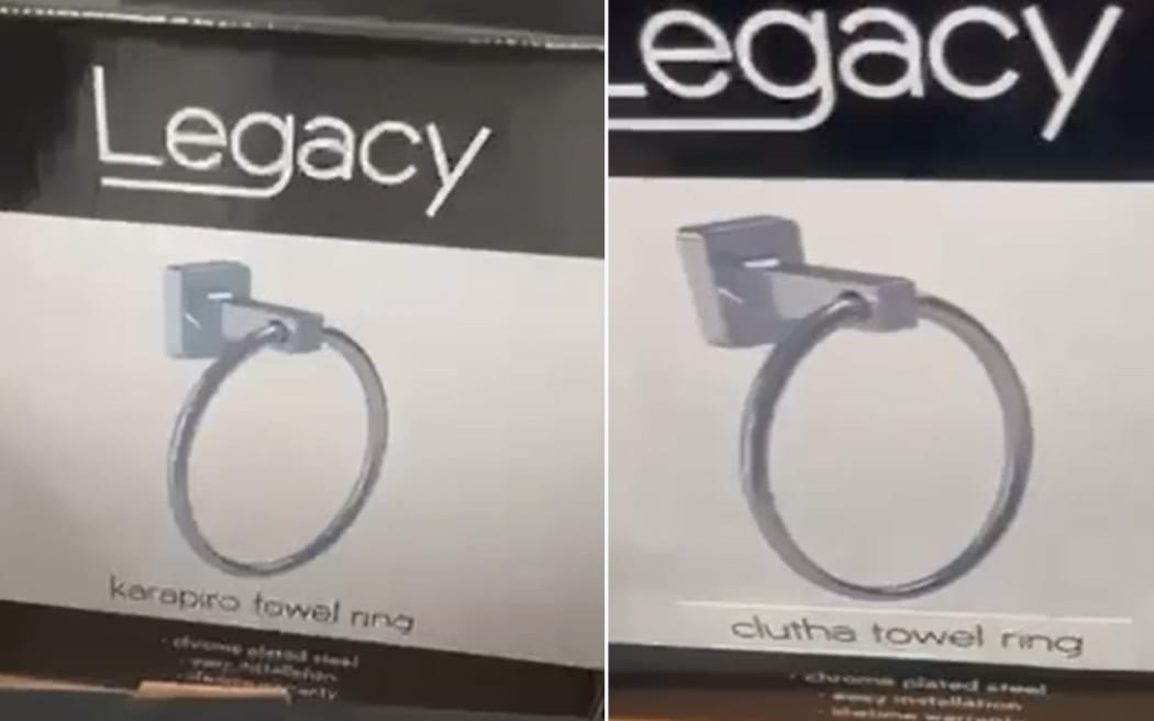 Mitre10 has changed the name of some of its 'Legacy' brand prodcuts, which used te reo Māori names of lakes and rivers for items such as toilet seats, toilet roll holders, robe hooks, grab rails and towel rails.
