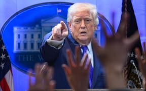 US President Donald Trump speaks during a press conference in the Brady Press Briefing Room of the White House in Washington, DC, on February 20, 2026. US President Donald Trump will hold a press conference Friday to discuss the Supreme Court's ruling against a major part of his tariffs, spokeswoman Karoline Leavitt said. (Photo by Mandel NGAN / AFP)