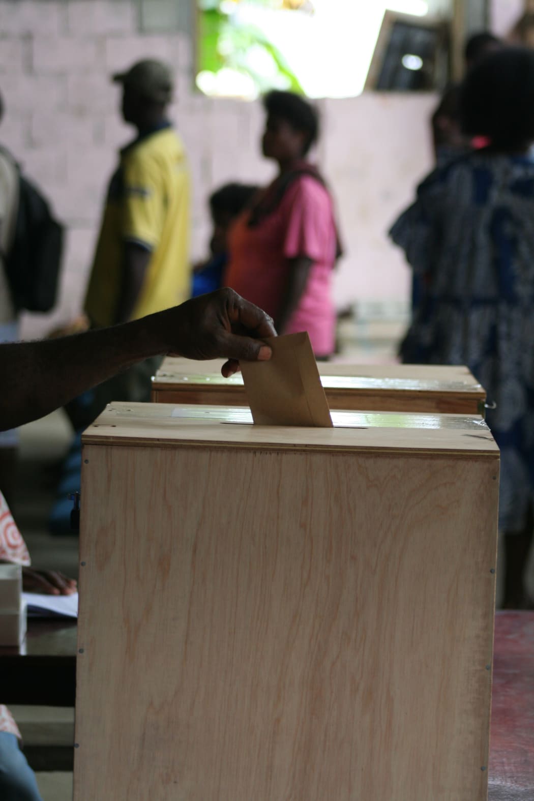 Casting a vote in Vanuatu