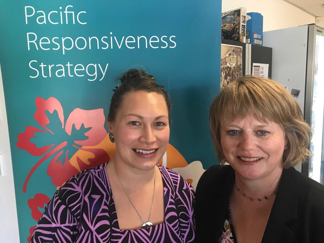 Pacific Pharmacists' Association president Kasey Brown (left) and PHARMAC's chief executive, Sarah Fitt.
