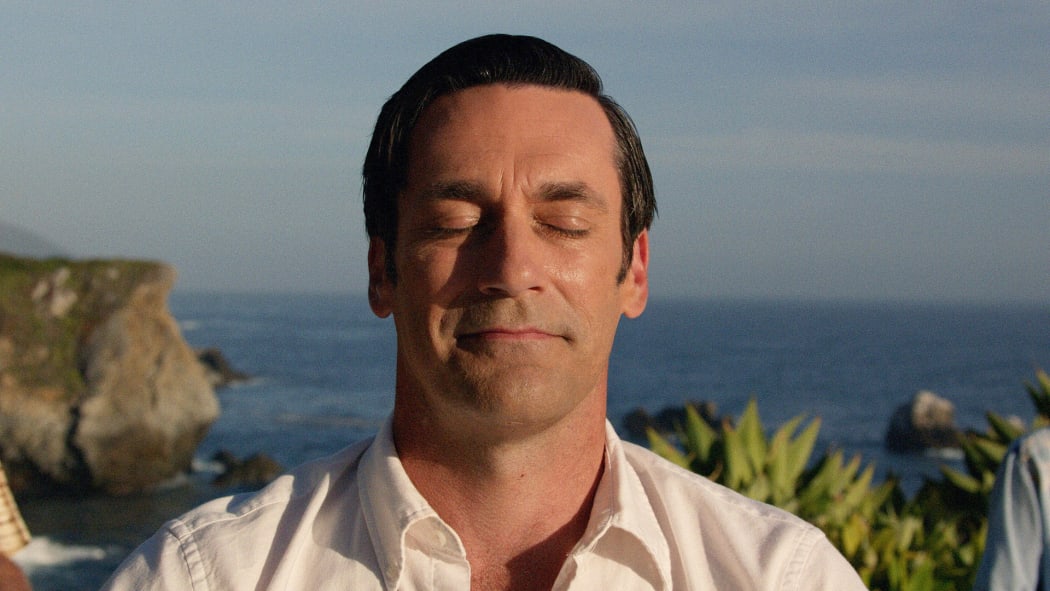 The closing shot from AMC’s Mad Men featuring Don Draper finally finding his bliss.