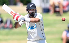 Black Cap Daryl Mitchell batting during day two of the first Test against South Africa in Mount Maunganui.