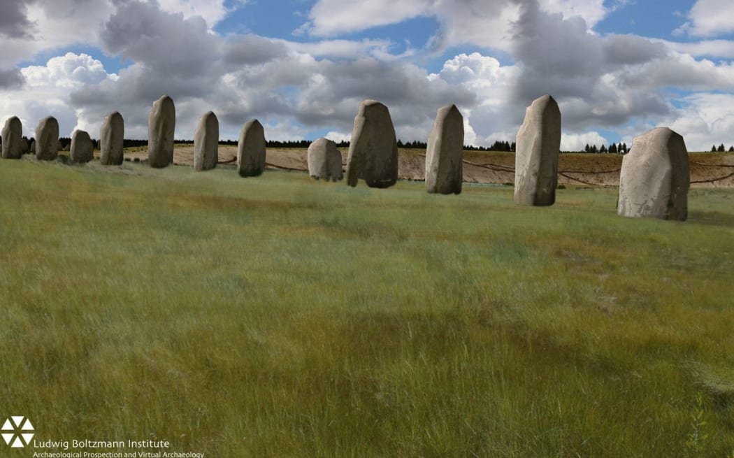 A computer simulation of how the stones would have looked, thousands of years ago.