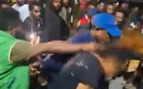 Two security guards accompanying the woman were unable to prevent her from being assaulted. (Supplied)