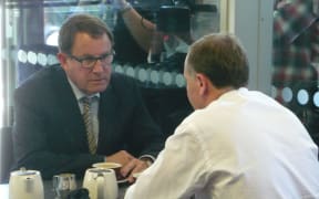 John Banks and John Key at the cafe in November.