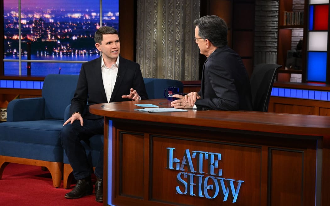The campaign for James Talarico, pictured above during his "online-only" interview with Colbert, said it has raised a single-day record amount of funds following the CBS ordeal.