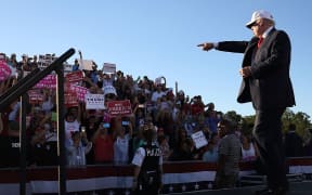 Republican presidential candidate Donald Trump speaks during a campaign rally at the Collier County Fairgrounds on October 23, 2016 in Naples, Florida.