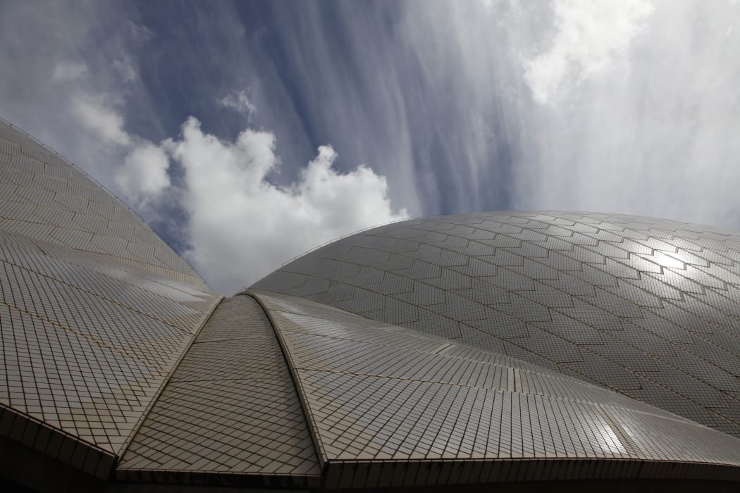 White granite roof tiles on the Sydney Opera House.