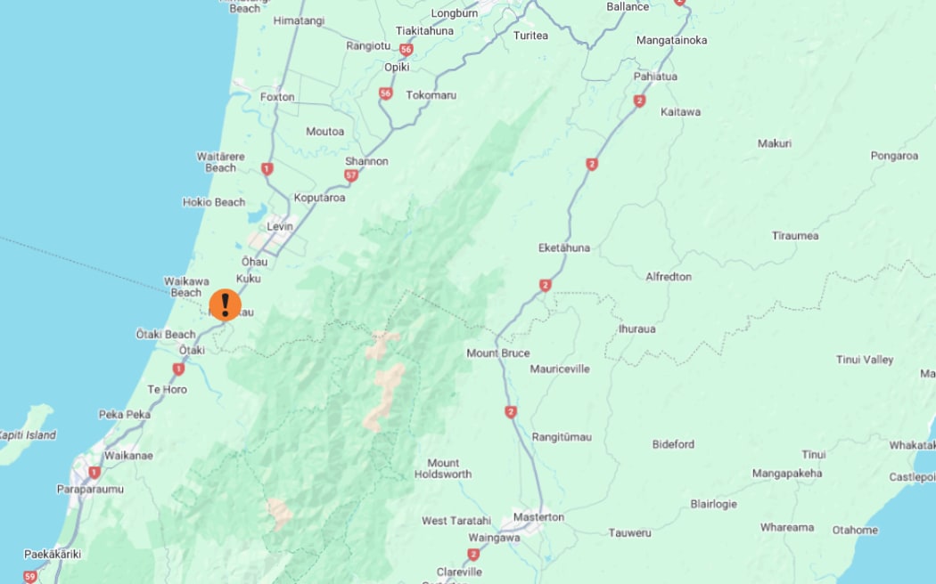 Map of SH1 crash area.