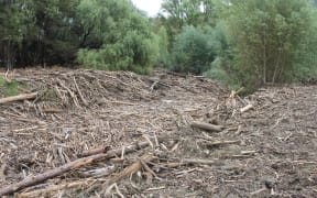 Damage to the boundary of Tim and Lucy Jeffard's farm in Tolaga Bay after the recent storm
