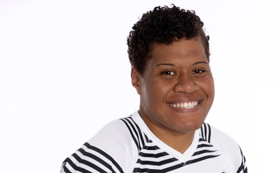 AUCKLAND, NEW ZEALAND - OCTOBER 01: Sereima Leweniqila 
poses for a portrait during the Fiji 2021 Rugby World Cup headshots session at the Grand Millennium Hotel on October 01, 2022 in Auckland, New Zealand. (Photo by Greg Bowker - World Rugby/World Rugby via Getty Images)
