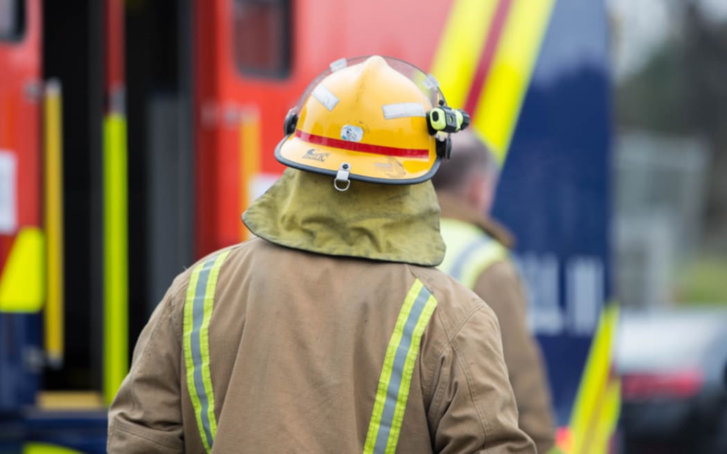 A firefighter on scene at an incident. 6 July 2016.