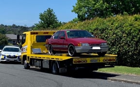 One of the vehicles impounded by police after being linked to serious driving offences related to a funeral procession.