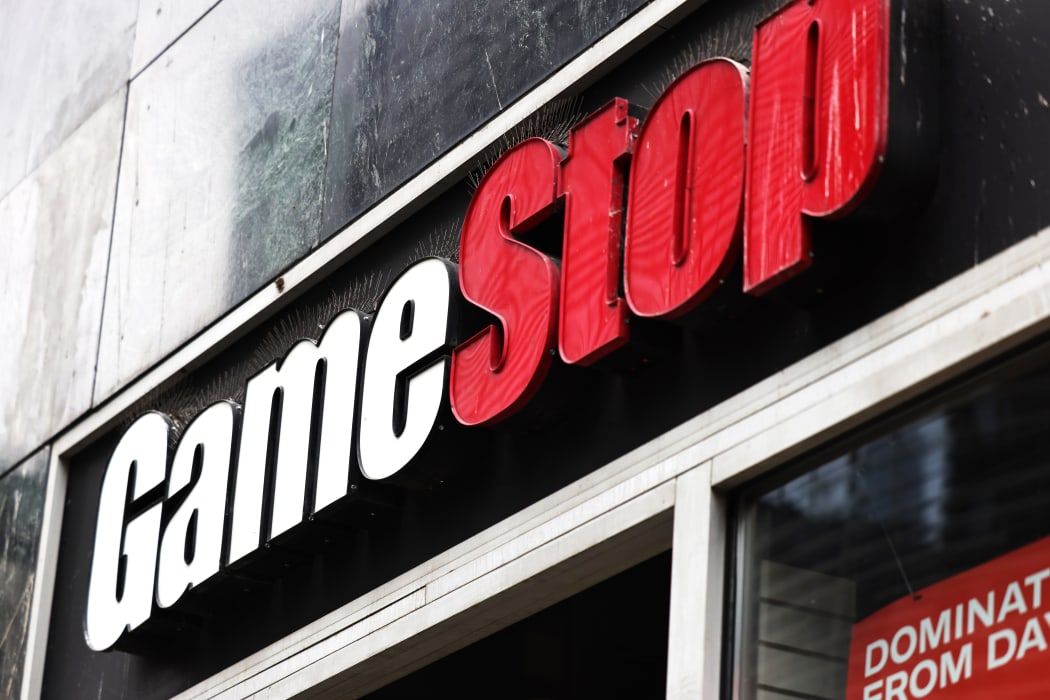 GameStop store signage is seen on January 27, 2021 in New York City.