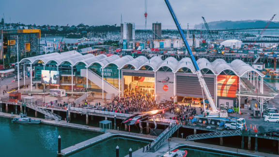The Team New Zealand base on Auckland's Viaduct Harbour.
