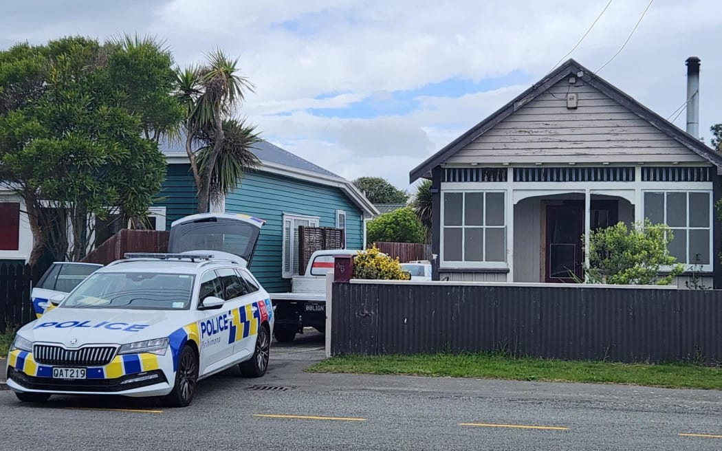 Police at the scene of an unexplained death in Christchurch on 15 October.