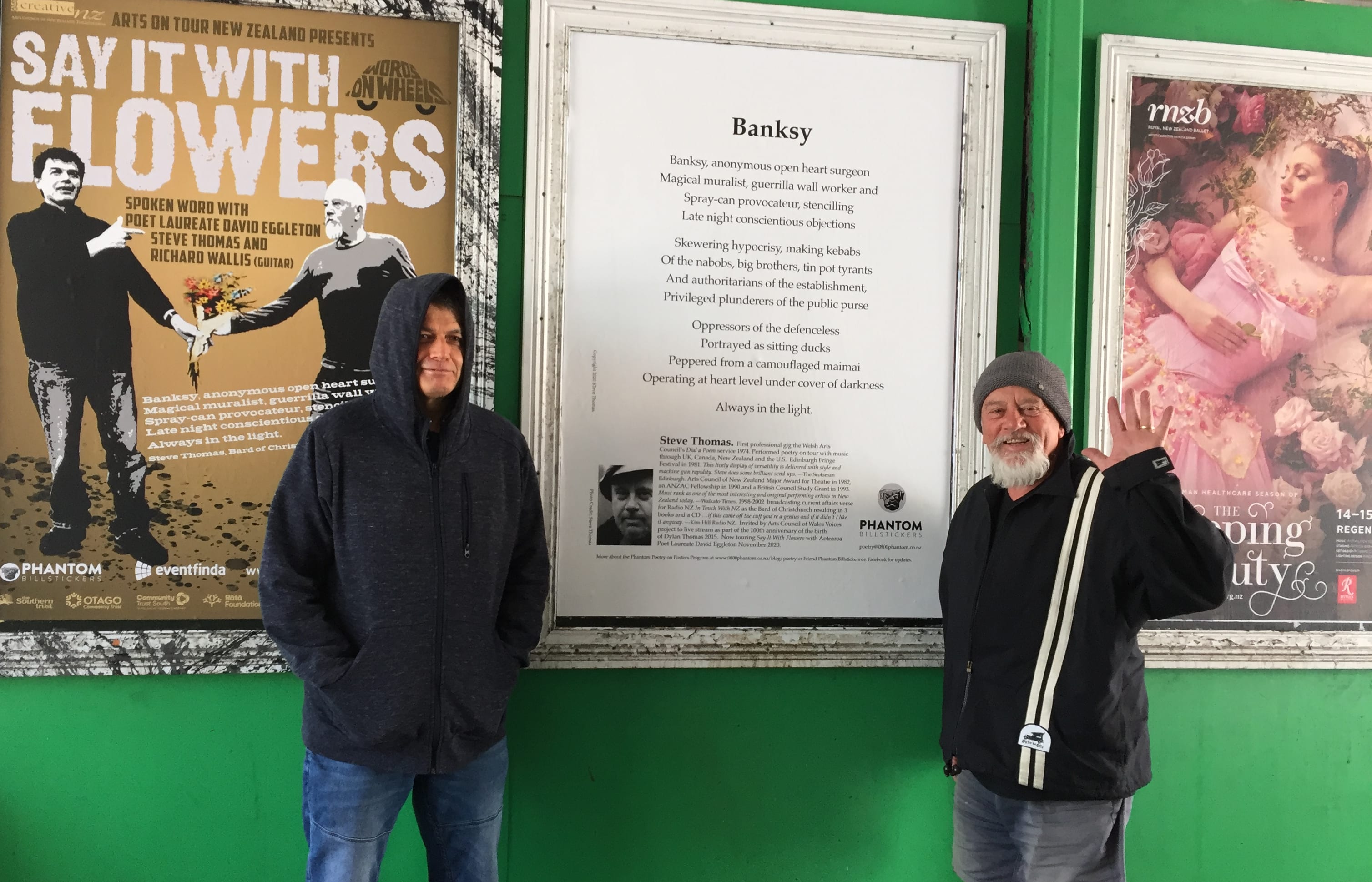 Poet Laureate David Eggleton and bard Steve Thomas on the road