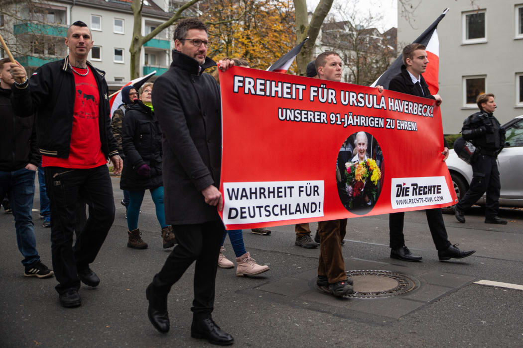 A neo-Nazi and right-wing protest in Hanover, Germany, in 2019.