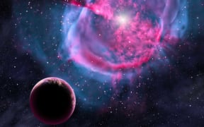 An artist’s conception of an Earth-like planet orbiting an evolved star that has formed a stunning "planetary nebula". This planet may have been like one of the eight newly discovered worlds orbiting in the habitable zones of their stars.